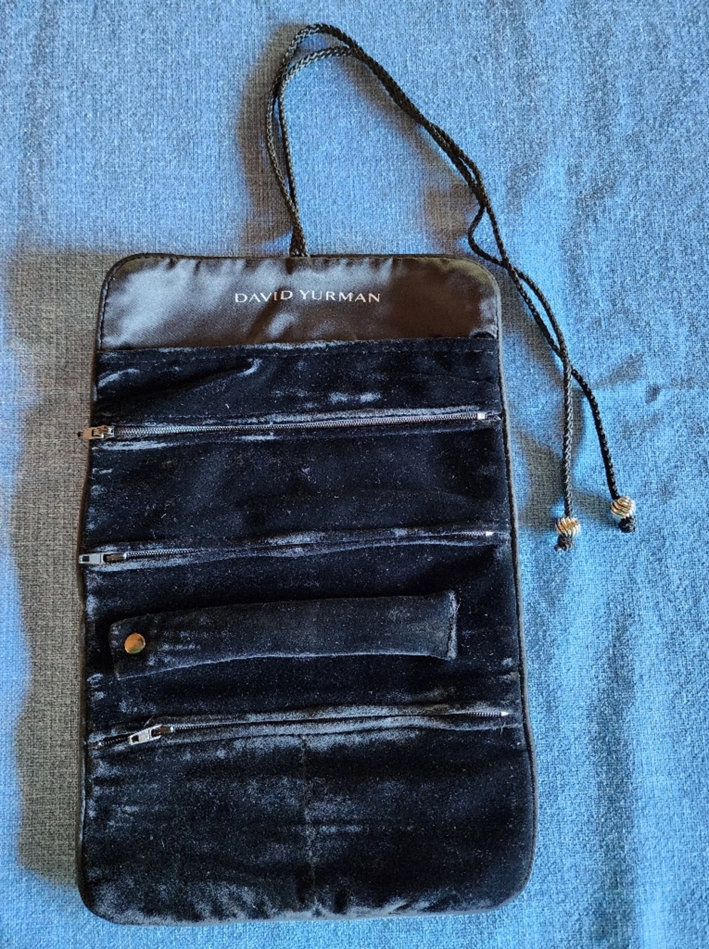 David Yurman Black Velvet Travel Jewelry Organizer Roll